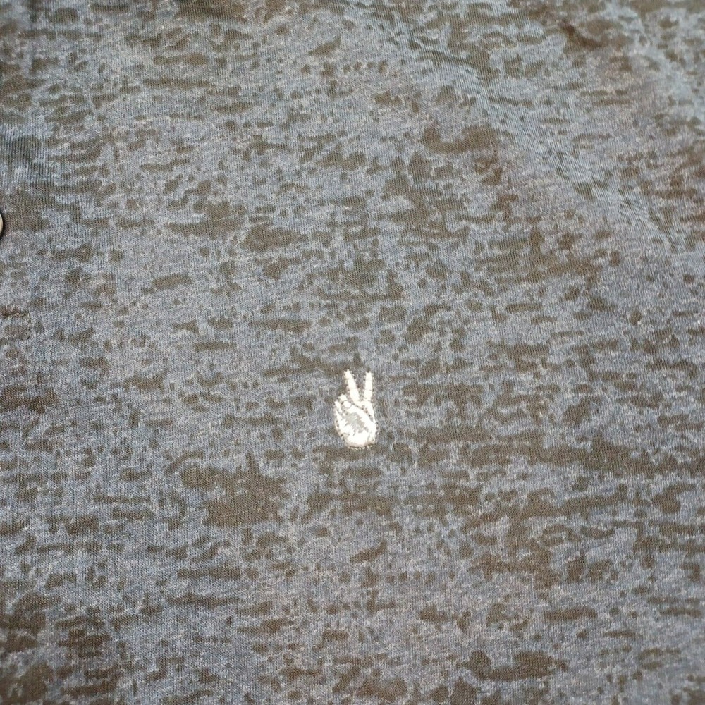 John Varvatos Men’s Burnout Black Short Sleeve Golf Polo Shirt Peace Sign XL - Picture 3 of 7